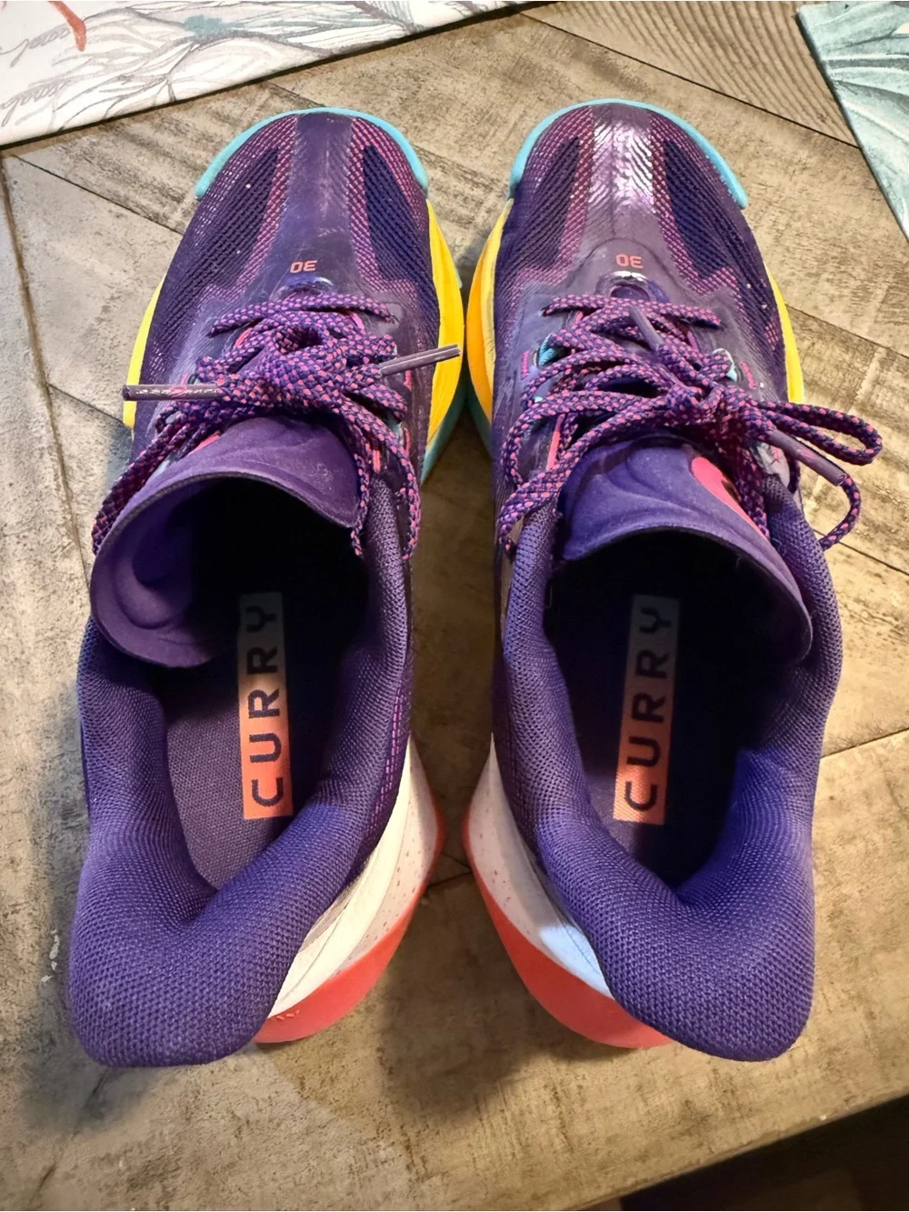 Curry Purple Multi-Color Athletic Sneakers